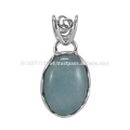 925 Plata esterlina diseñador y colgante de gota de piedras preciosas Aquamarine al mejor precio